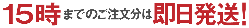 15時までのご注文分は即日発送